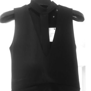 Black Sleeveless Choker Bodysuit